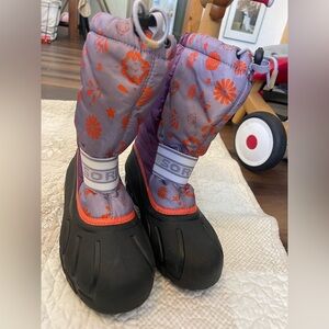 Sorel Kids Floral Boots - Purple and Black